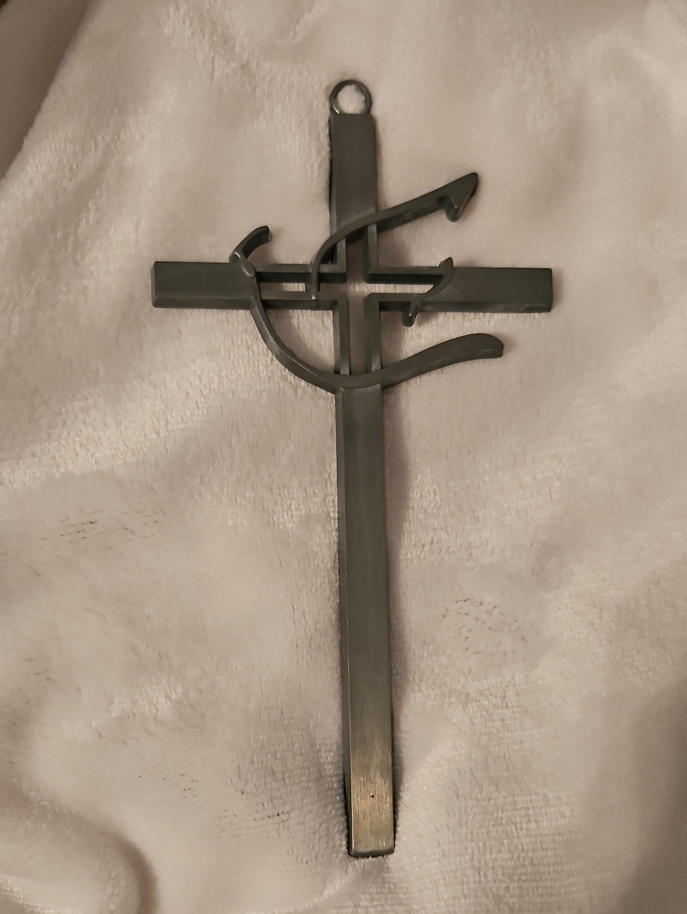 Vintage Metal Pewter Wall Cross